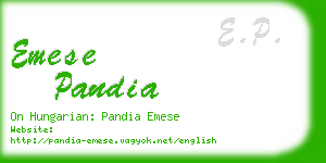 emese pandia business card